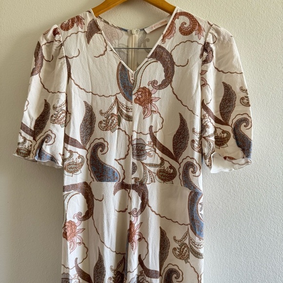 See by Chloe Cream Paisley Print Midi Dress size 38/ Medium - Picture 6 of 13